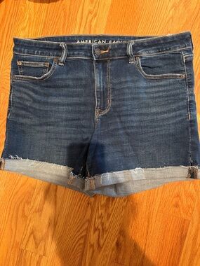 American Eagle Outfitters Indigo Cuffed Denim Shorts Size 12